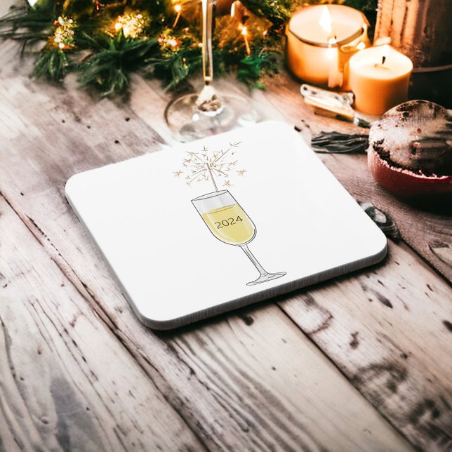 Porta-copo Faísca de Champanhe do Partido feliz ano novo com  (Criador carregado)