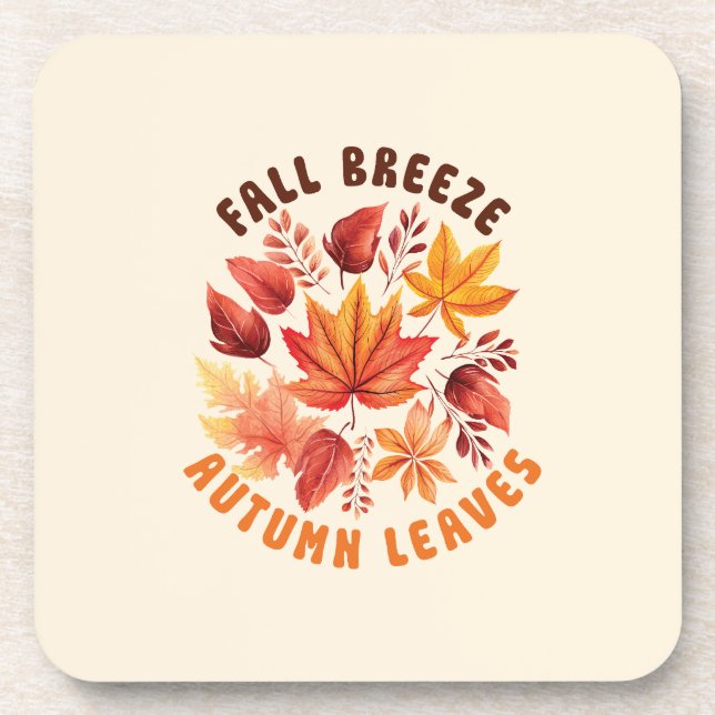 Porta-copo Fall Breeze, Autumn Leaves - Folhagem Whimsical Fa (Frente)