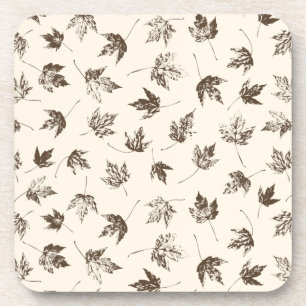 Porta-copo Fall Maple Folhas no creme - padrão sem falhas.