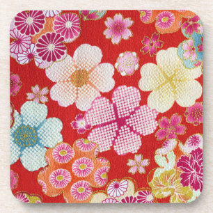 Porta-copo Falln Crimson Floral Chirimen