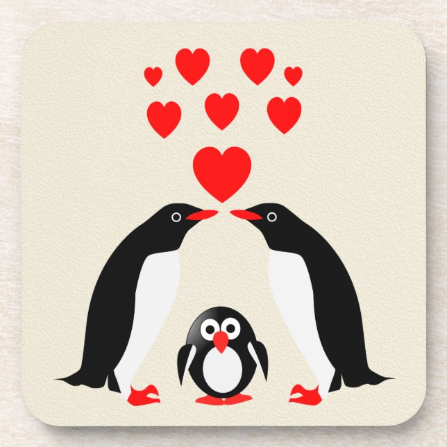 Porta-copo Família dos pinguins (Frente)