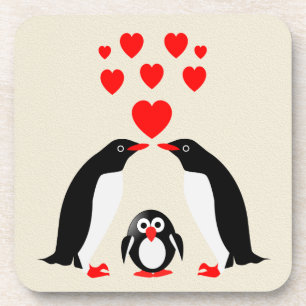 Porta-copo Família Pinguins