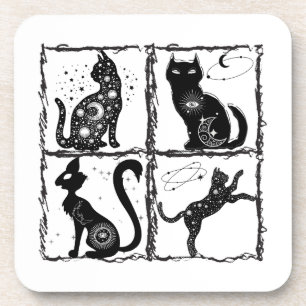 Porta-copo Familiares Góticos Felinos.w