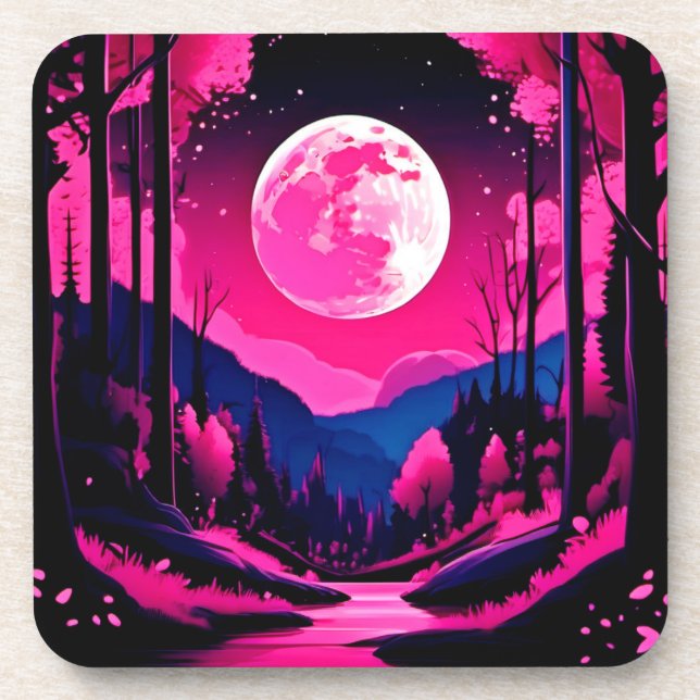Porta-copo Fantasia da Lua Rosa (Frente)