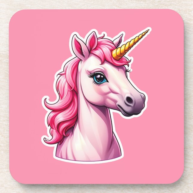 Porta-copo Fantasia Rosa Unicorn (Frente)