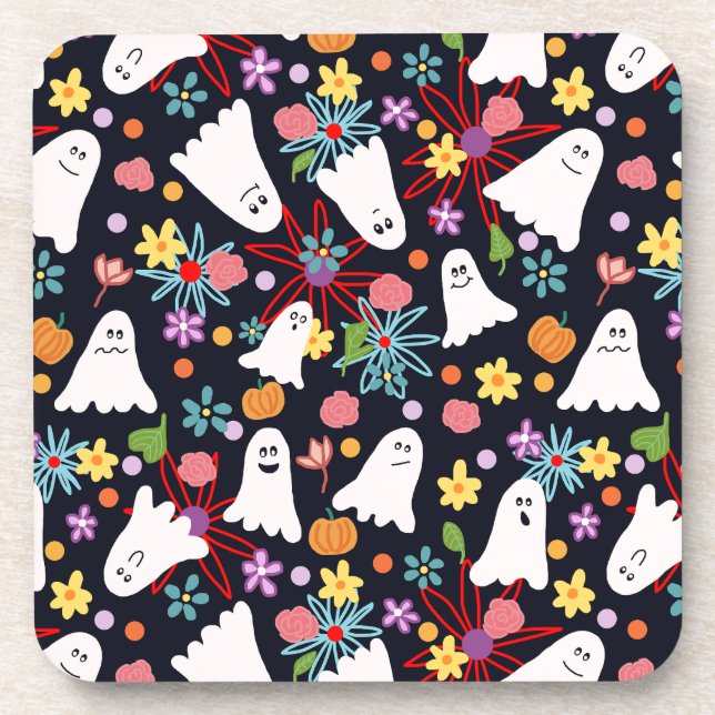 Porta-copo Fantasmas e Flores (Frente)