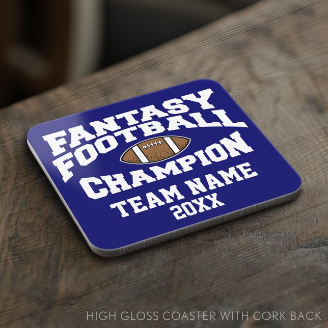 Porta-copo Fantasy Football Champion - Personalizar (Custom Coaster)
