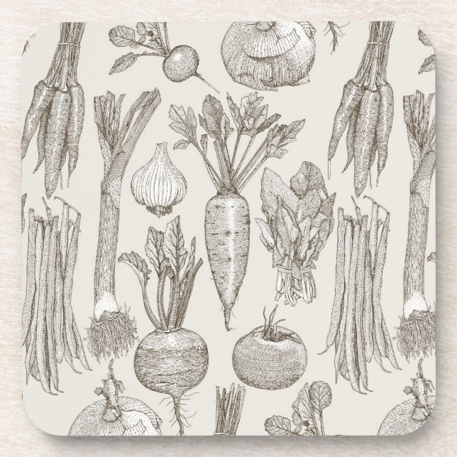 Porta-copo farmer's market vegetables tea strong white (Frente)