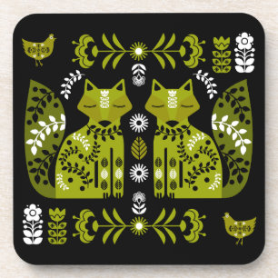 Porta-copo Farmhouse Cottage Folx Art Fox And Chicken