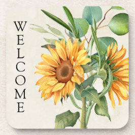 Porta-copo Farmhouse Sunflower Welcome
