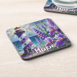 Porta-copo Farol Roxo com Foxglove & Iris Personalizado