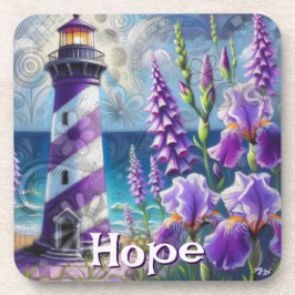 Porta-copo Farol Roxo com Foxglove & Iris Personalizado