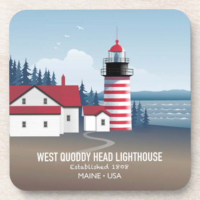 Porta-copo Farol West Quoddy Head (Frente)