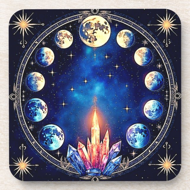 Porta-copo Fases da Lua Cristal Cosmos (Frente)