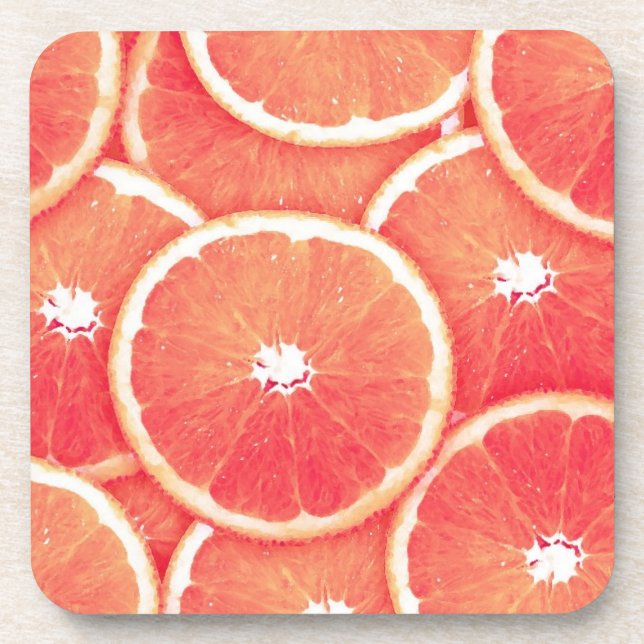 Porta-copo Fatias de toranja rosa (Frente)