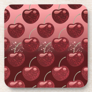 Porta-copo Faux Cherry Red Foil Cherries Conjunto de Portas c