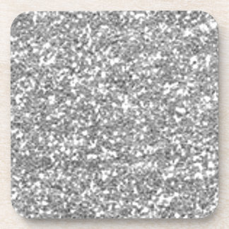 Porta-copo Faux Silver Glitter