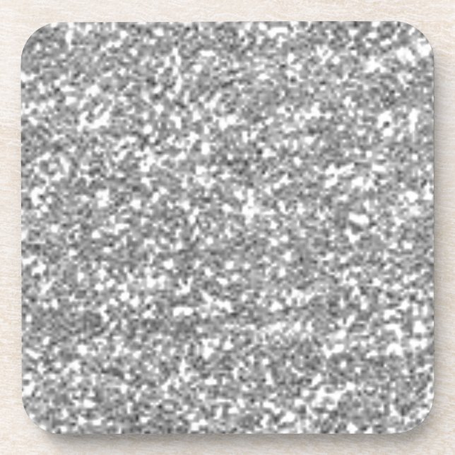 Porta-copo Faux Silver Glitter (Frente)