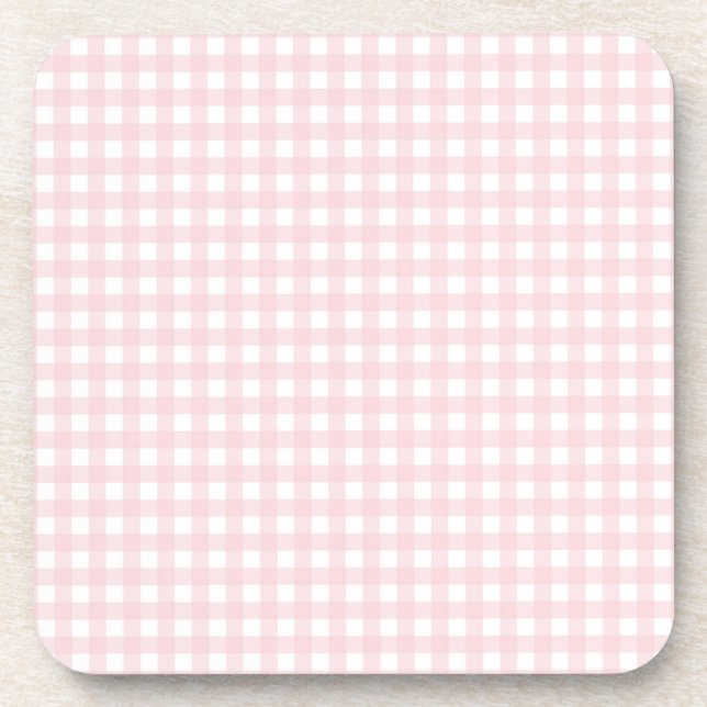 Porta-copo Faye e Lauren Pastel Pink Gingham (Frente)