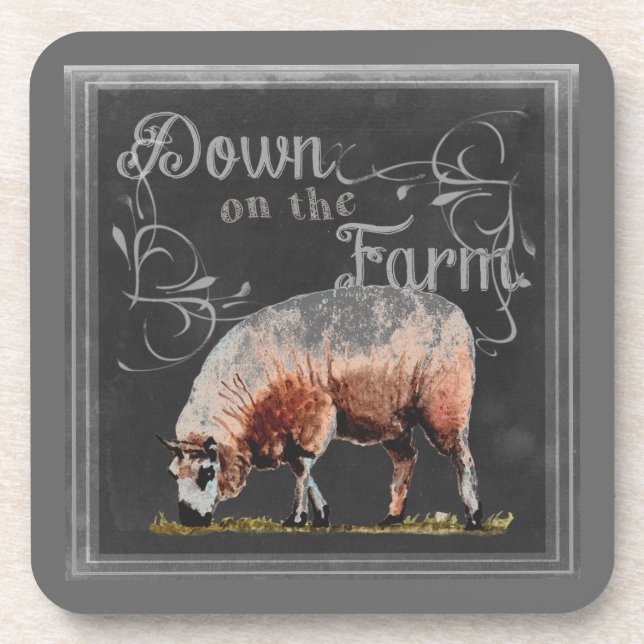 Porta-copo Fazenda do quadro | Ovinos Fazendas (Frente)