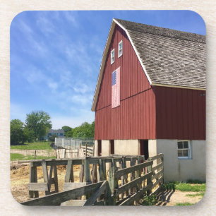 Porta-copo Fazendas Red Barn Com Bandeira Americana