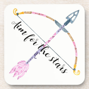 Porta-copo Feather de Seta de Arco de Aquarela Motivativa