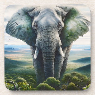 Porta-copo Feche a face elefante, presas, tronco