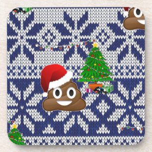 Porta-copo feio cocô de suéter de Natal emoji