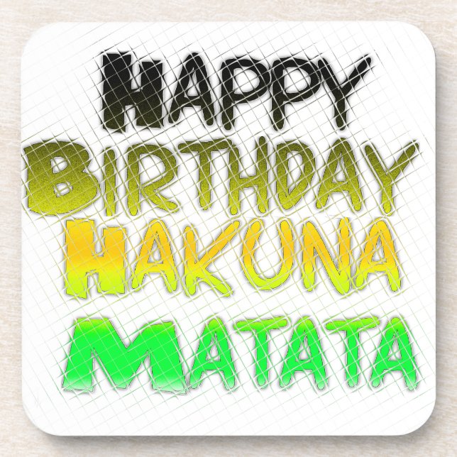 Porta-copo Feliz aniversário bonito Hakunamatata Arte Inspira (Frente)