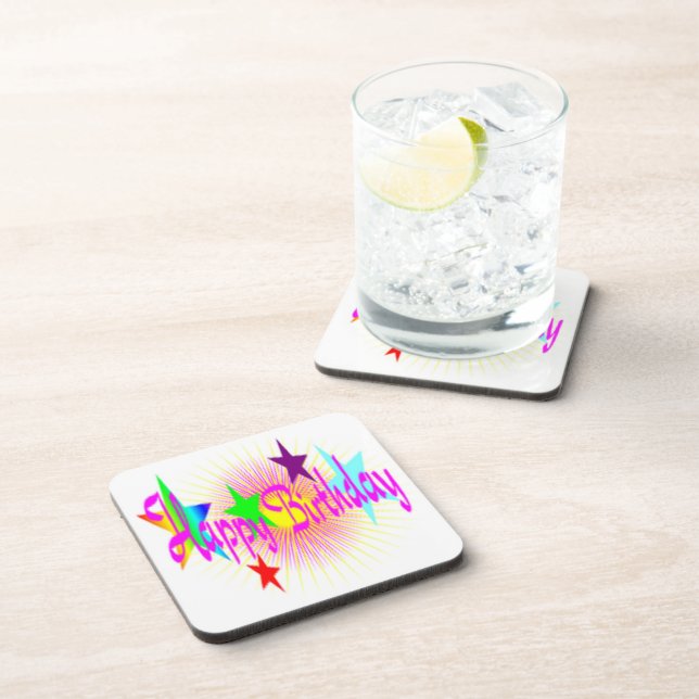 PORTA-COPO "FELIZ ANIVERSÁRIO" ESTRELAS (Lado Direito)