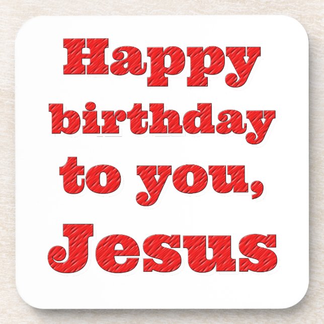 Porta-copo Feliz aniversário, Jesus, presente de Natal (Frente)