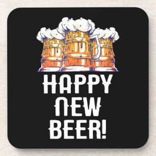 Porta-copo FELIZ ANO NOVA CERVEJA! Festa de Ano Novo Bebendo