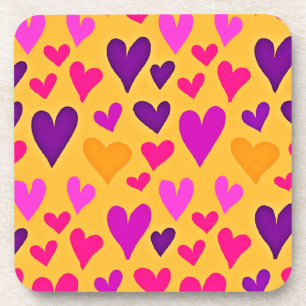 Porta-copo Feliz Coração Vibrante: Padrão de Amor