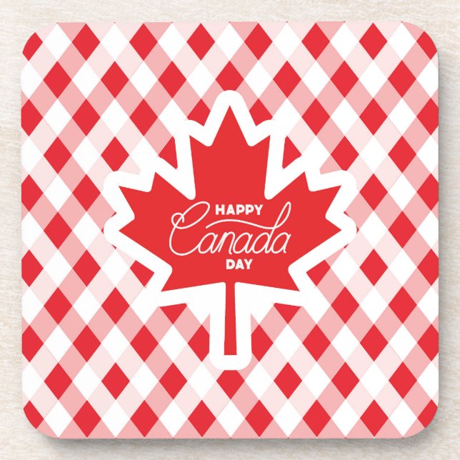 Porta-copo Feliz Dia do Canadá.  (Frente)