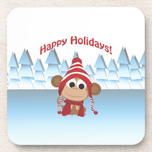 Porta-copo Feliz Feriados! Macaco-Cinto