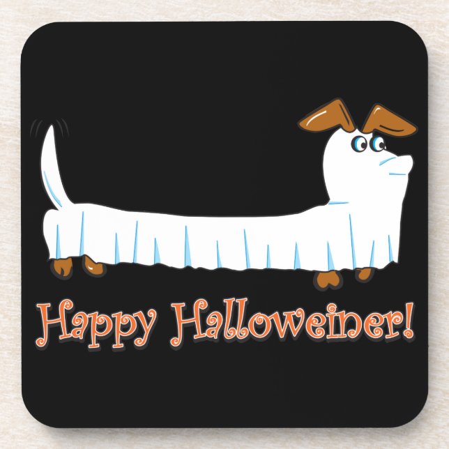 Porta-copo Feliz Halloween Dachshund (Frente)