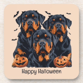 Porta-copo Feliz Halloween Rottweiler Cães Jack O Lanterna