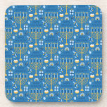 Porta-copo Feliz Hanukkah Estrela Judia Menorah Blue Chanukah<br><div class="desc">Feliz Hanukkah,  Chanukah,  Menorah,  festival de luzes,  estrela judia,  porta copos azul.</div>