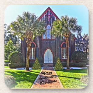 Porta-copo Feliz Lowcountry Christmas Bluffton SC Church