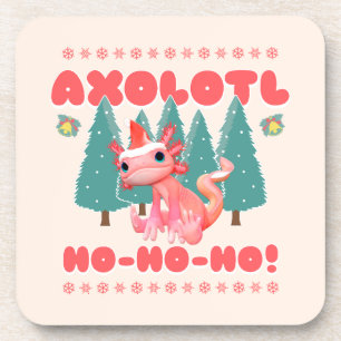 Porta-copo Feliz Natal Axolotl Ho-Ho-Ho!