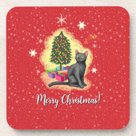 Porta-copo Feliz Natal Cat