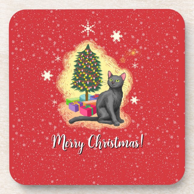 Porta-copo Feliz Natal Cat (Frente)