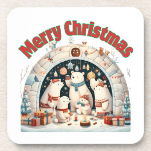 Porta-copo Feliz Natal do Polo Norte