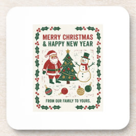 Porta-copo Feliz Natal e um Feliz Ano Novo