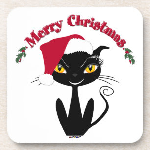 Porta-copo Feliz Natal Gato