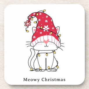 Porta-copo Feliz Natal Gato Engraçado