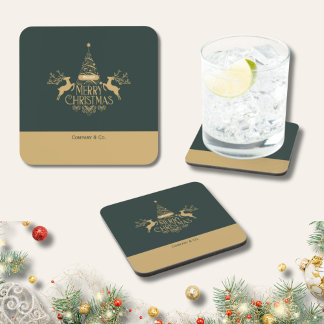 Porta-copo Feliz Natal Nome Personalizado para Equipe Corpora
