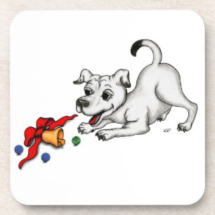 Porta-copo Feliz Natal! Puppy com Bell e Ball