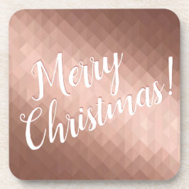 Porta-copo Feliz Natal - rosa de design de ouro