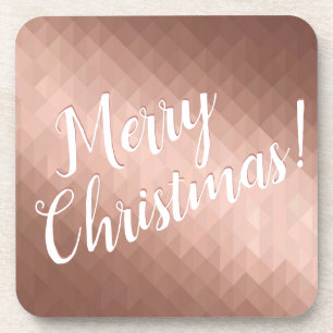 Porta-copo Feliz Natal - rosa de design de ouro